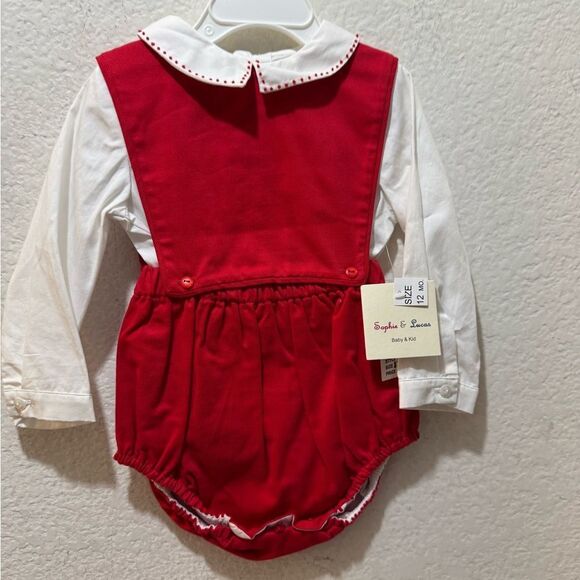 NWT Sophie & Lucas curdory kids  Overall  in red white - Picture 3 of 6
